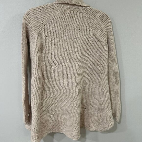 Calypso St Barth 100% Baby Alpaca Heavy Knit Ivory Beige Cream Cardigan Sweater - Picture 6 of 7